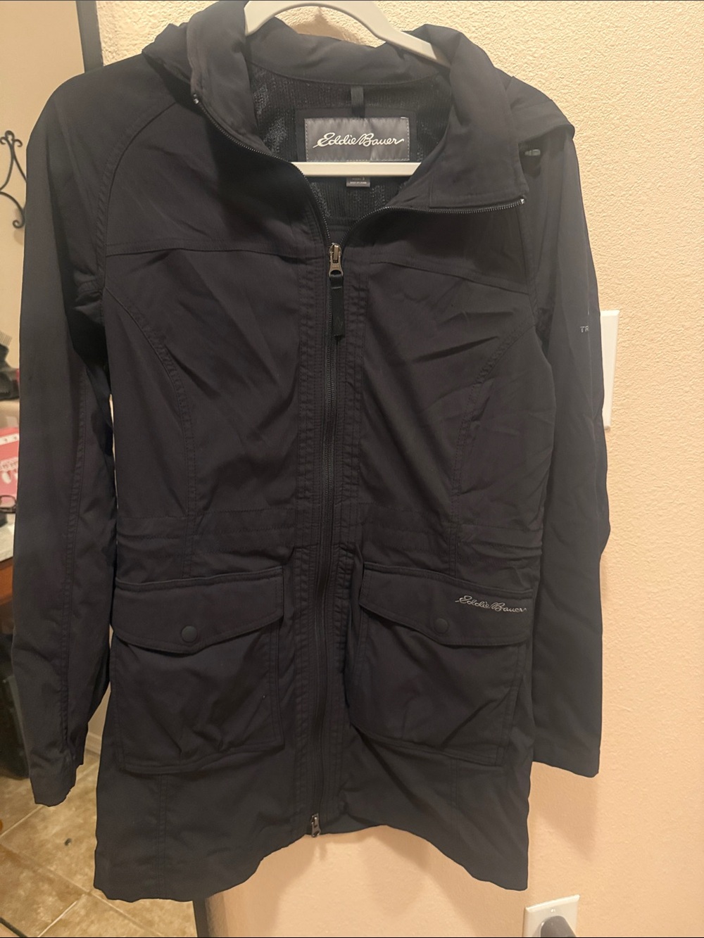 Eddie Bauer Black Hooded Utility Anorak